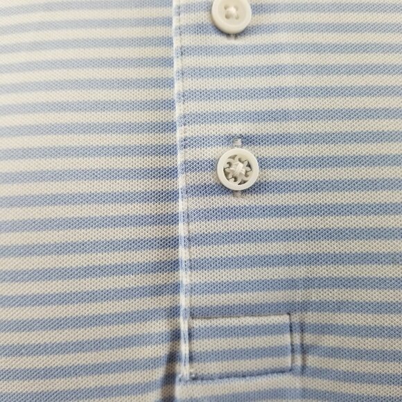 G/Fore Short Sleeve Golf Polo Shirt Mens  Sky Stripe - Picture 7 of 8